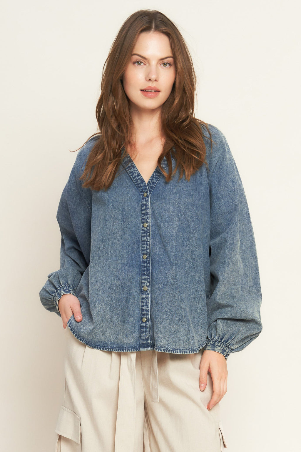 MUSING ABOUT YOU DENIM TOP