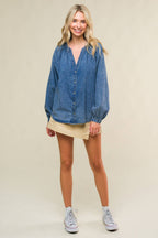 MUSING ABOUT YOU DENIM TOP - 90% Cotton