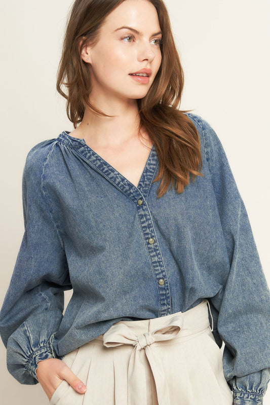 MUSING ABOUT YOU DENIM TOP