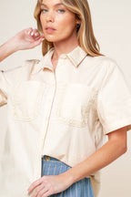 LAYTON CREAM WOVEN TOP