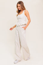 CITRUS FLOW IVORY WOVEN TOP - 97% Cotton