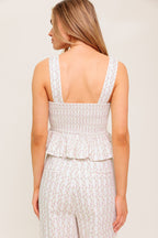 CITRUS FLOW IVORY WOVEN TOP - 97% Cotton