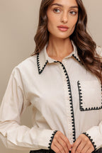 MONO EDGE WOVEN TOP