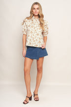 SWEET TERRACOTTA WOVEN TOP