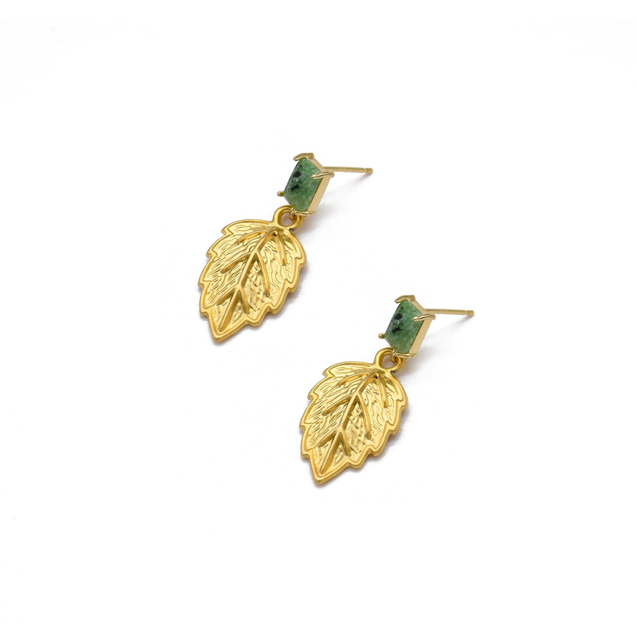 Jade Leaves Earring