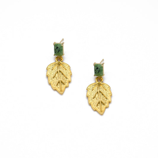 Jade Leaves Earring