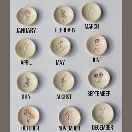 Birth Flower Ring Dish - The Peony Haus