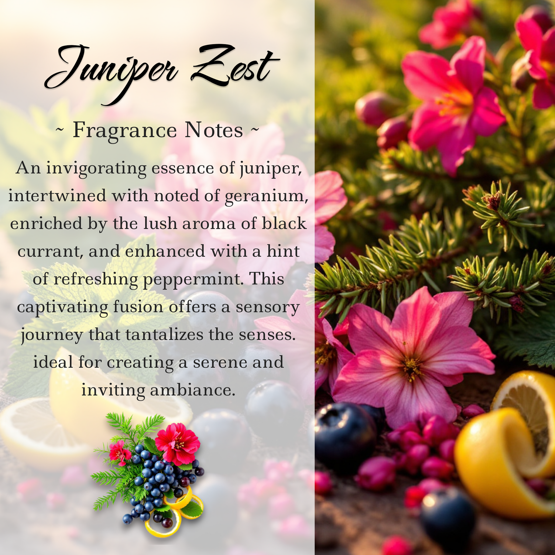 Juniper Zest Crystal-Enhanced Oil Diffuser, Car Air Freshener, 8ml
