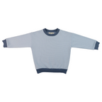 Kids Contrast Sweatshirt in Light Blue with Navy Blue
