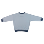 Kids Contrast Sweatshirt in Light Blue with Navy Blue