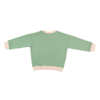Kids Contrast Sweatshirt in Grass Green with White