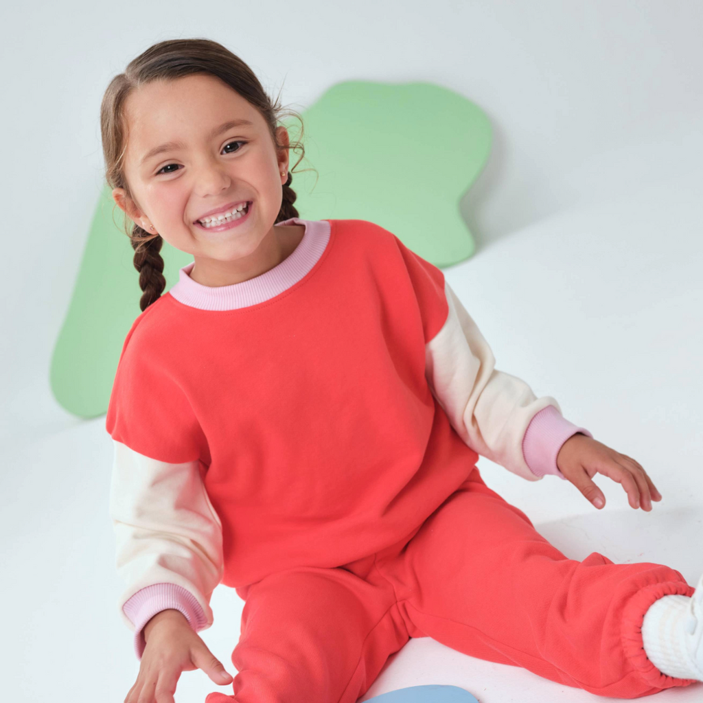 3-tone Sweatshirt in Red Trio