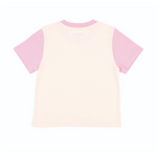 Kids Colorblock Tee White with Pink