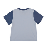 Kids Contrast Tee in Light Blue with Navy Blue