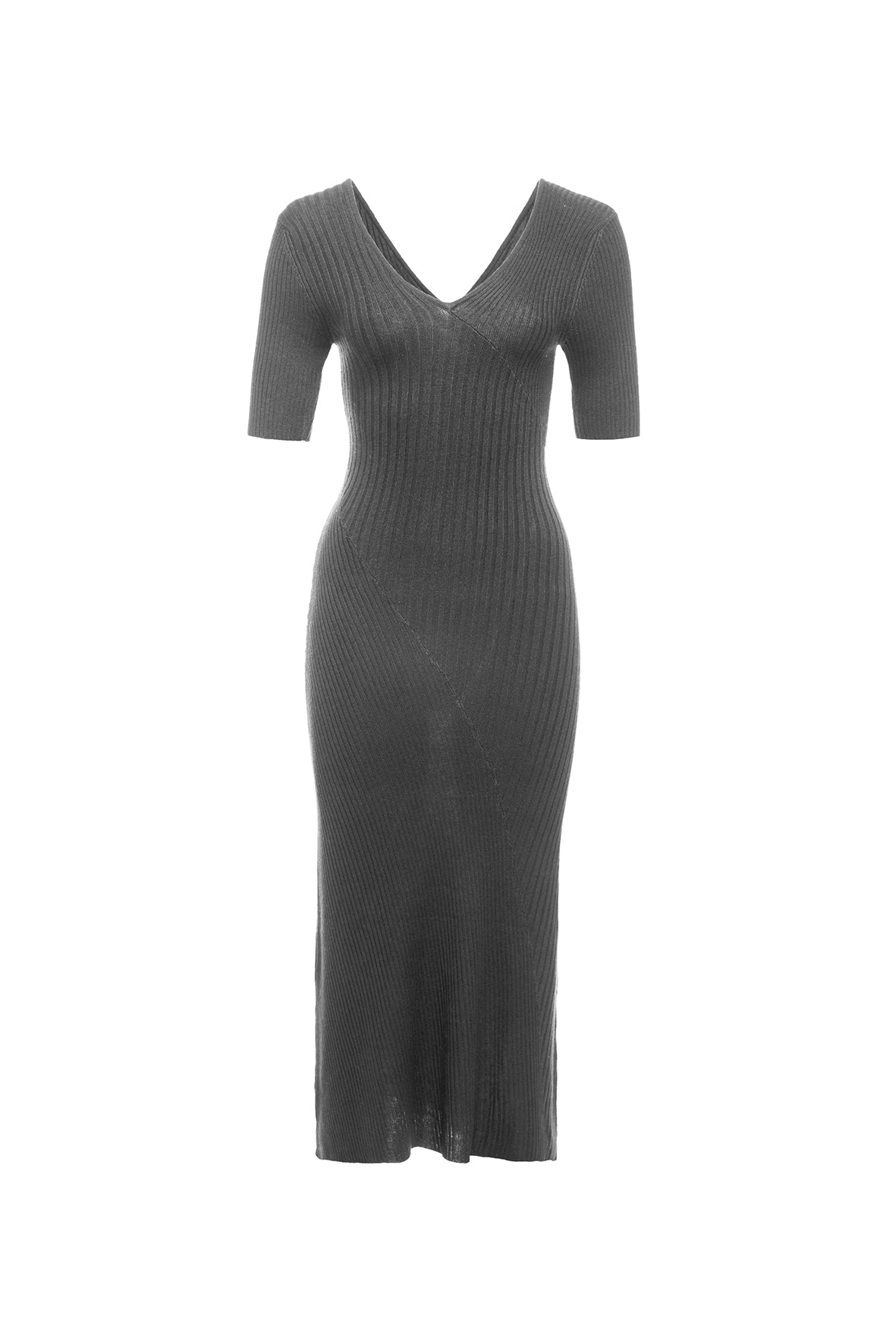 Freya dress ribbed dress v neck