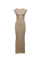 Stella Dress ribbed dress/Asymmetrical collar