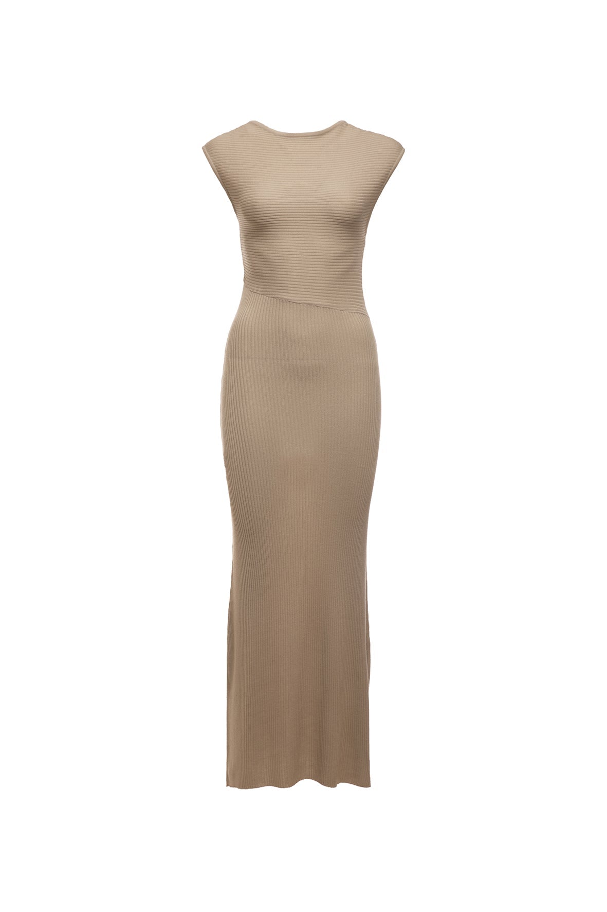Stella Dress ribbed dress/Asymmetrical collar