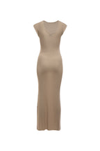 Stella Dress ribbed dress/Asymmetrical collar