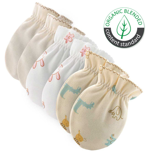 Hipzoo Organic Cotton Baby Mittens - 3-Pack Set - The Peony Haus