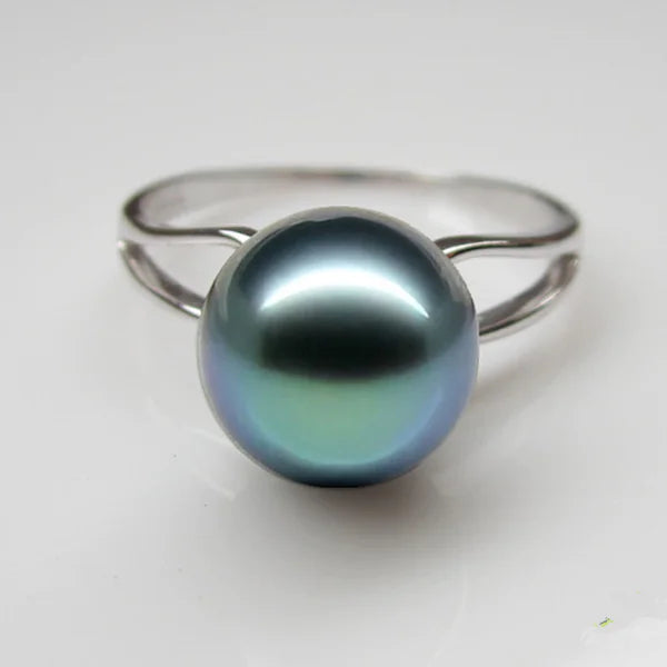 Tahitian Pearl Ring with 925 Silver - The Peony Haus