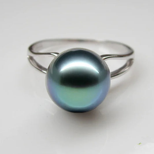 Tahitian Pearl Ring with 925 Silver - The Peony Haus