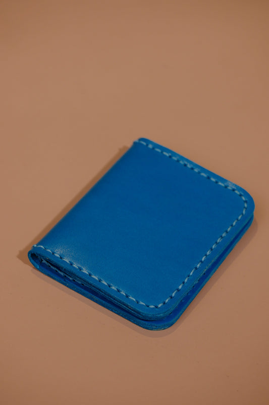LEATHER CARDHOLDER WALLET // PACIFIC BLUE