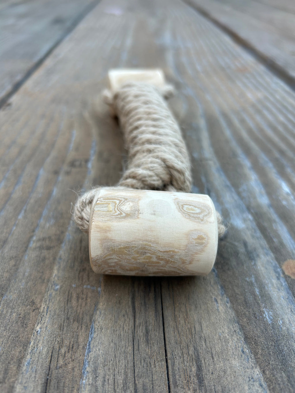 hemp rope + coffee wood toy - The Peony Haus