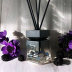Libra Zodiac Crystal-Enhanced Reed Oil Diffuser, Blackberry Saffron Scent, 100ml