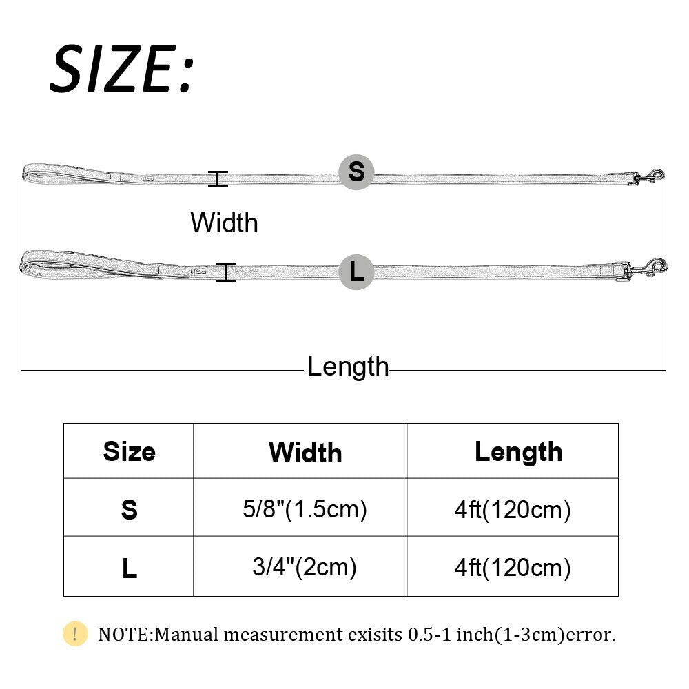 Leather Dog Leash 4 ft Dog Leash 2 Layer Pet Dog - The Peony Haus