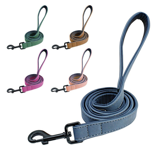 Leather Dog Leash 4 ft Dog Leash 2 Layer Pet Dog - The Peony Haus
