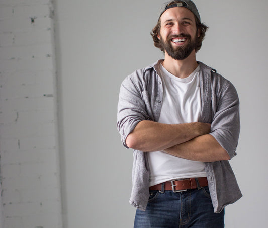 Beeswax waxed, full grain Leather Belts, Stainless steel buckle - The Peony Haus