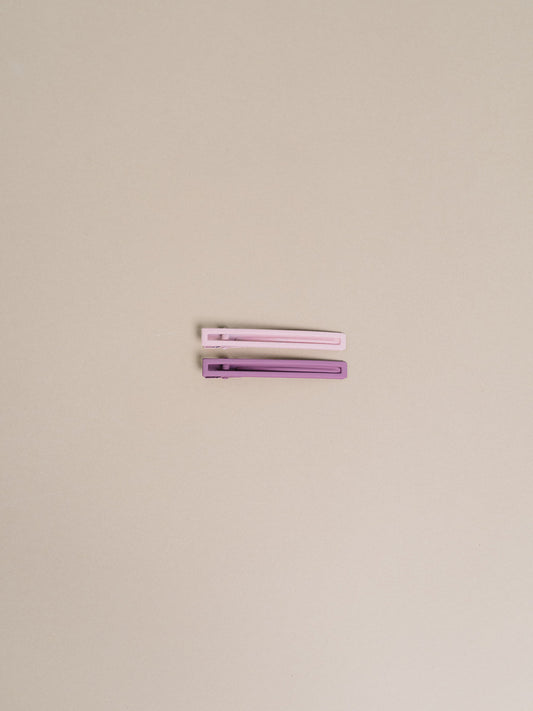 Leia Hair Clips - Mauve + Pink