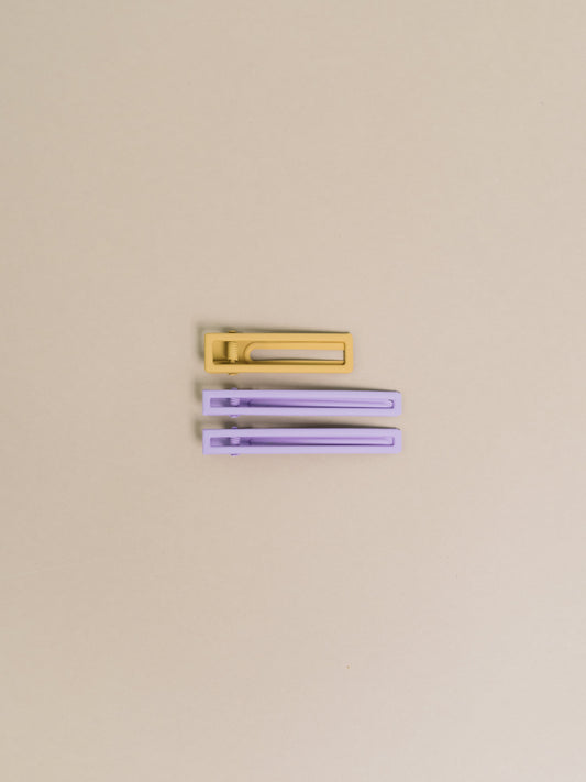 Yarrow Hair Clips - Lilac + Mustard