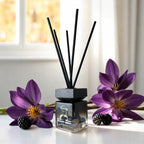 Libra Zodiac Crystal-Enhanced Reed Oil Diffuser, Blackberry Saffron Scent, 100ml