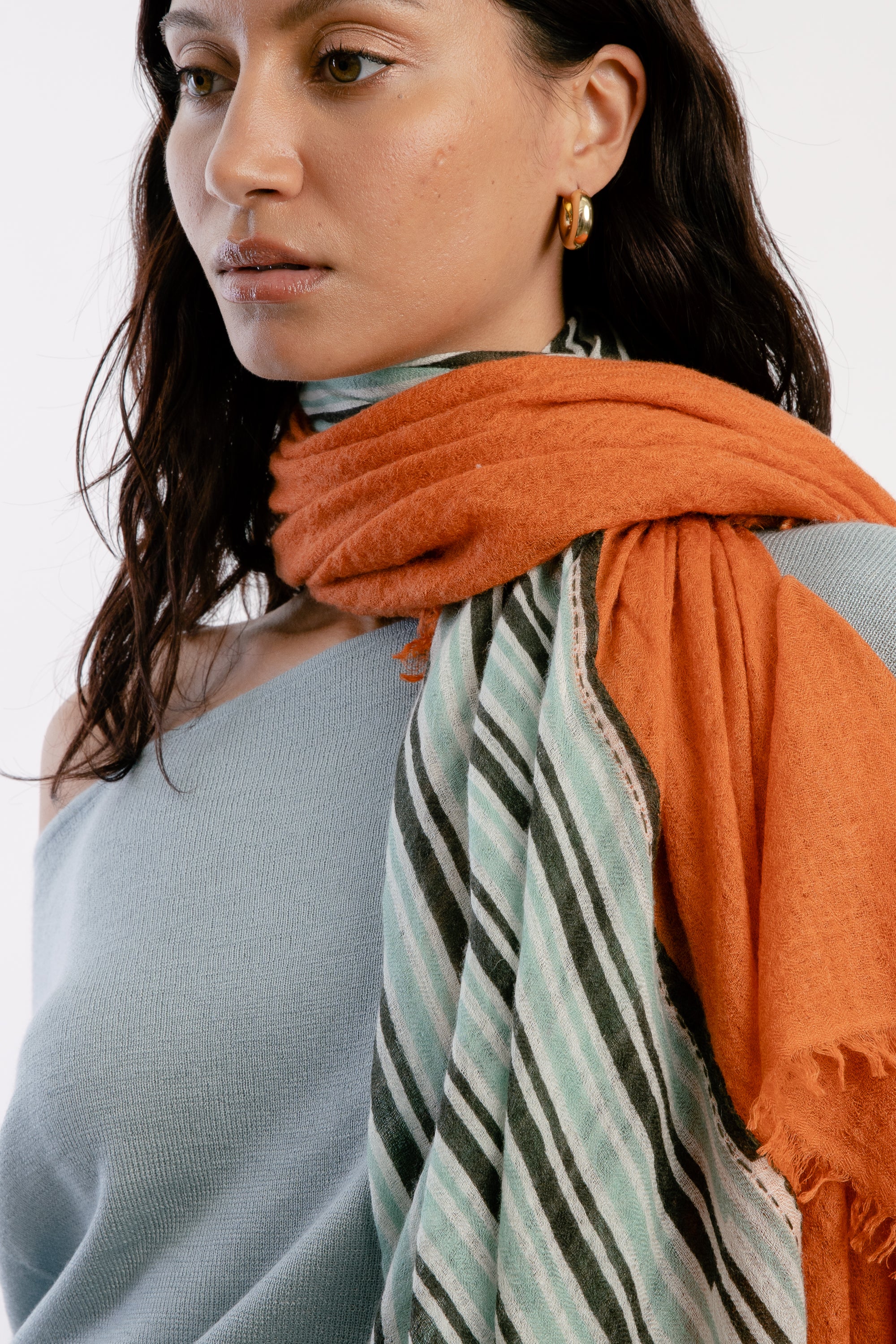 Printed Double Layered Baby Wool Scarf