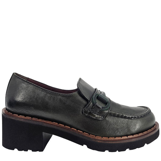 Green Lug Sole Chunky Loafer