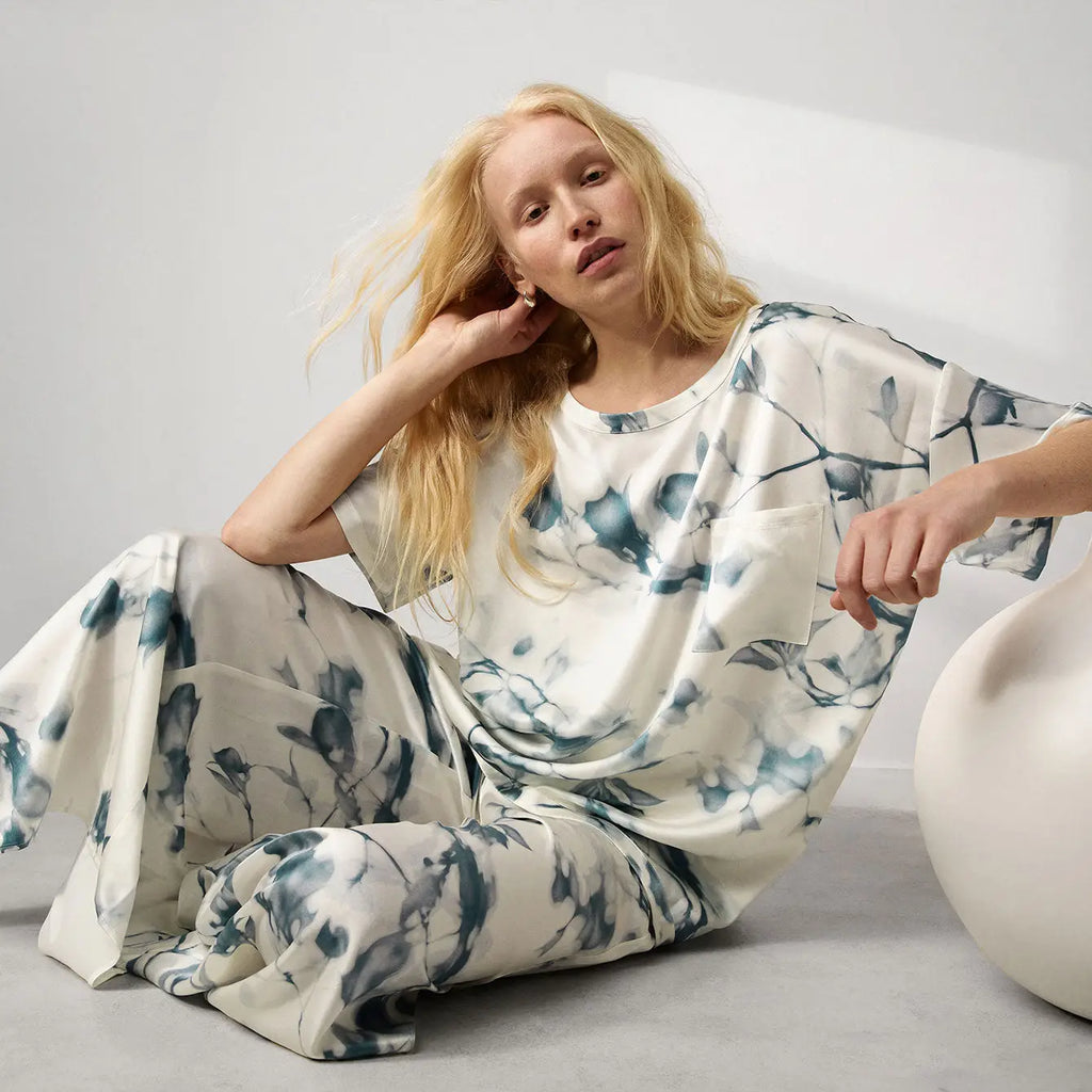 Lunya X Grace Dines Washable Silk Tee Pant Set