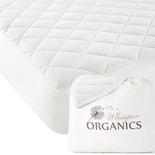 Luxury Organic Cotton Quilted Mattress Pad Protector -  GOTS certified