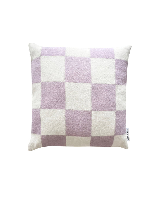 Maison Deux Cushion CHECKERBOARD Lilac / White 1.65 x 1.65 ft - OEKO-TEX Certified
