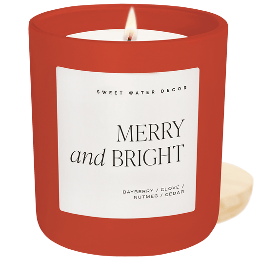 Merry and Bright Soy Candle - Red Matte Jar - 15 oz