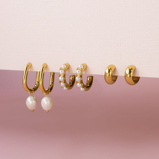 Gracie Pearl Hoop Earrings - The Peony Haus