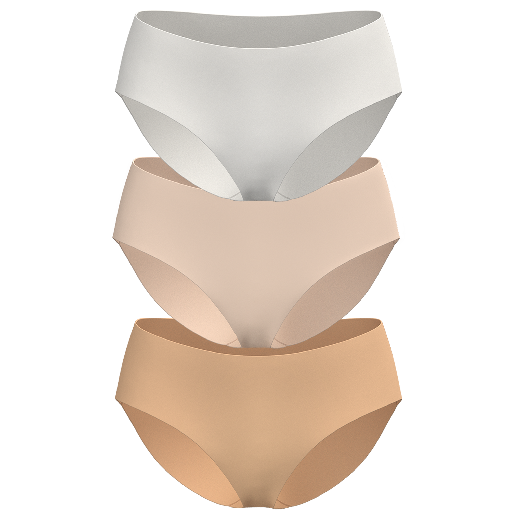 Mid Rise Bikini 3 Pack [Light Neutrals]