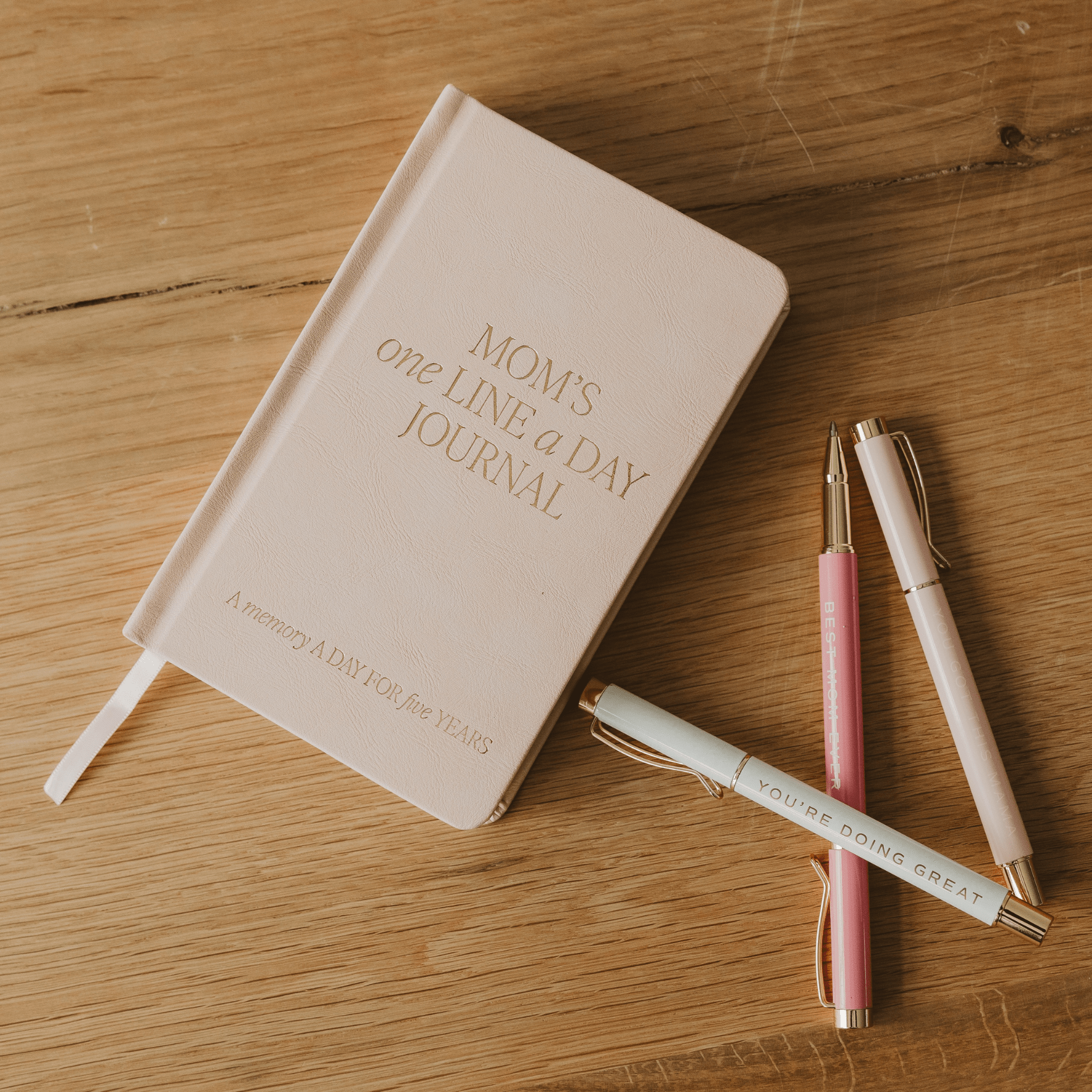 Mom's One Line A Day Leather Journal - The Peony Haus