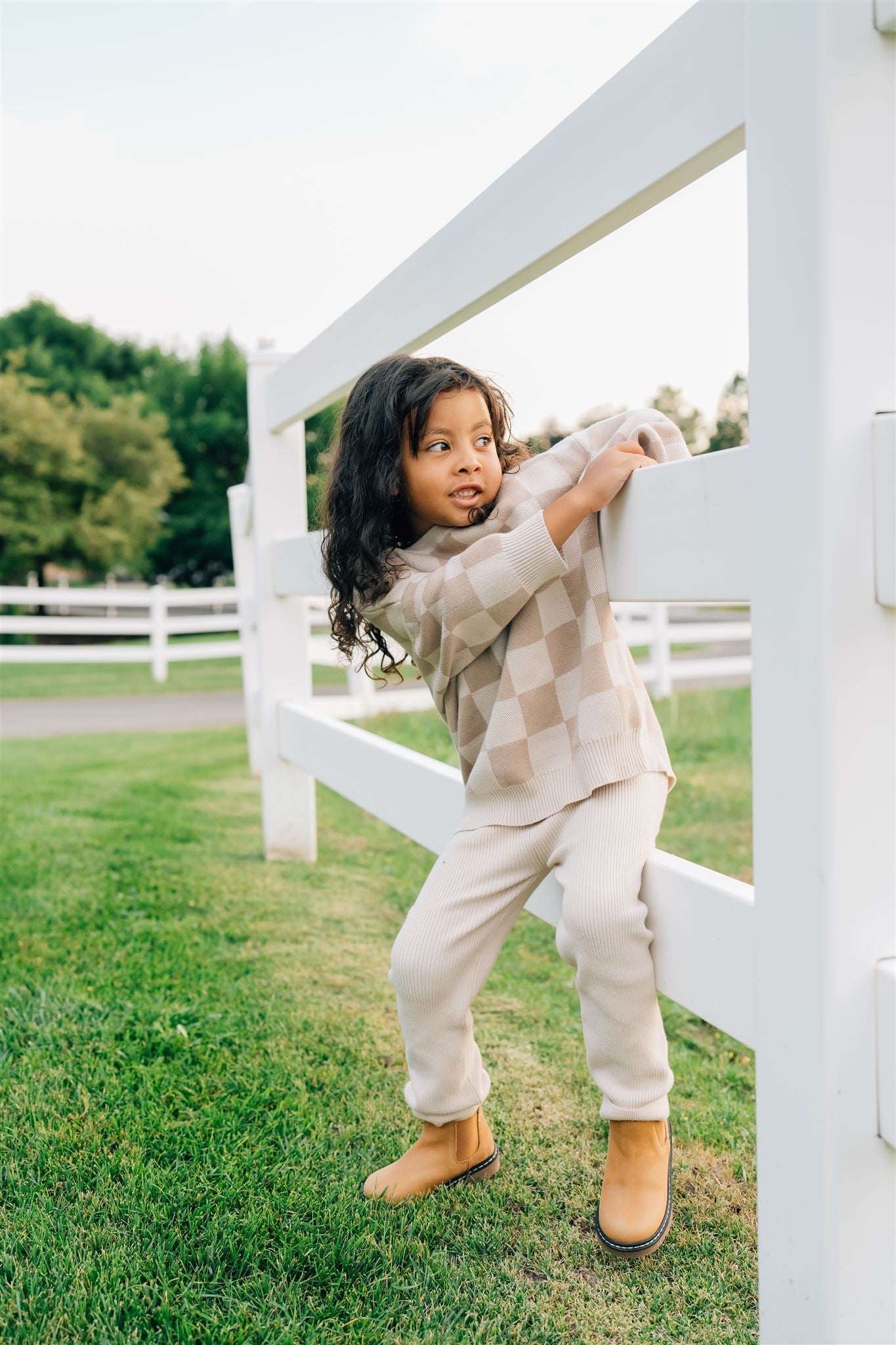 Cream Knit Leggings - 95% Organic Cotton