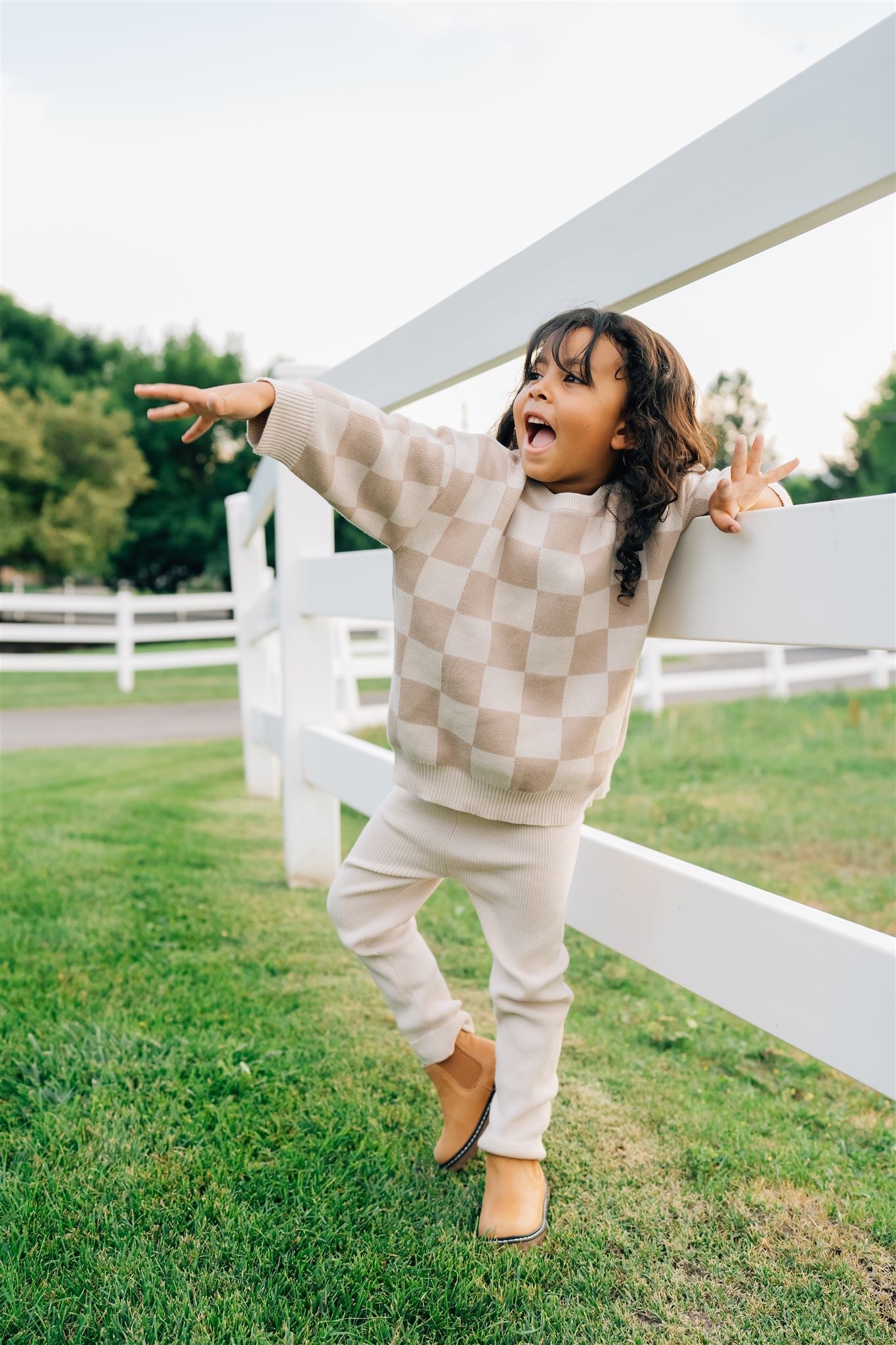 Cream Knit Leggings - 95% Organic Cotton
