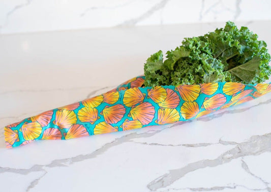 Beeswax Food Wrap - Sunrise Shell Print - The Peony Haus