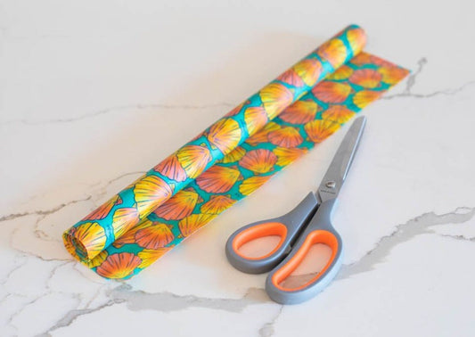 Beeswax Wrap Bulk Roll - Shells Print - The Peony Haus