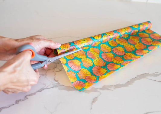 Beeswax Wrap Bulk Roll - Shells Print - The Peony Haus