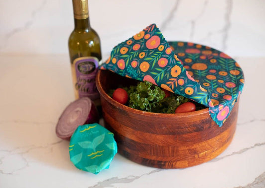 Beeswax Food Wrap - Fall Bloom Print - The Peony Haus