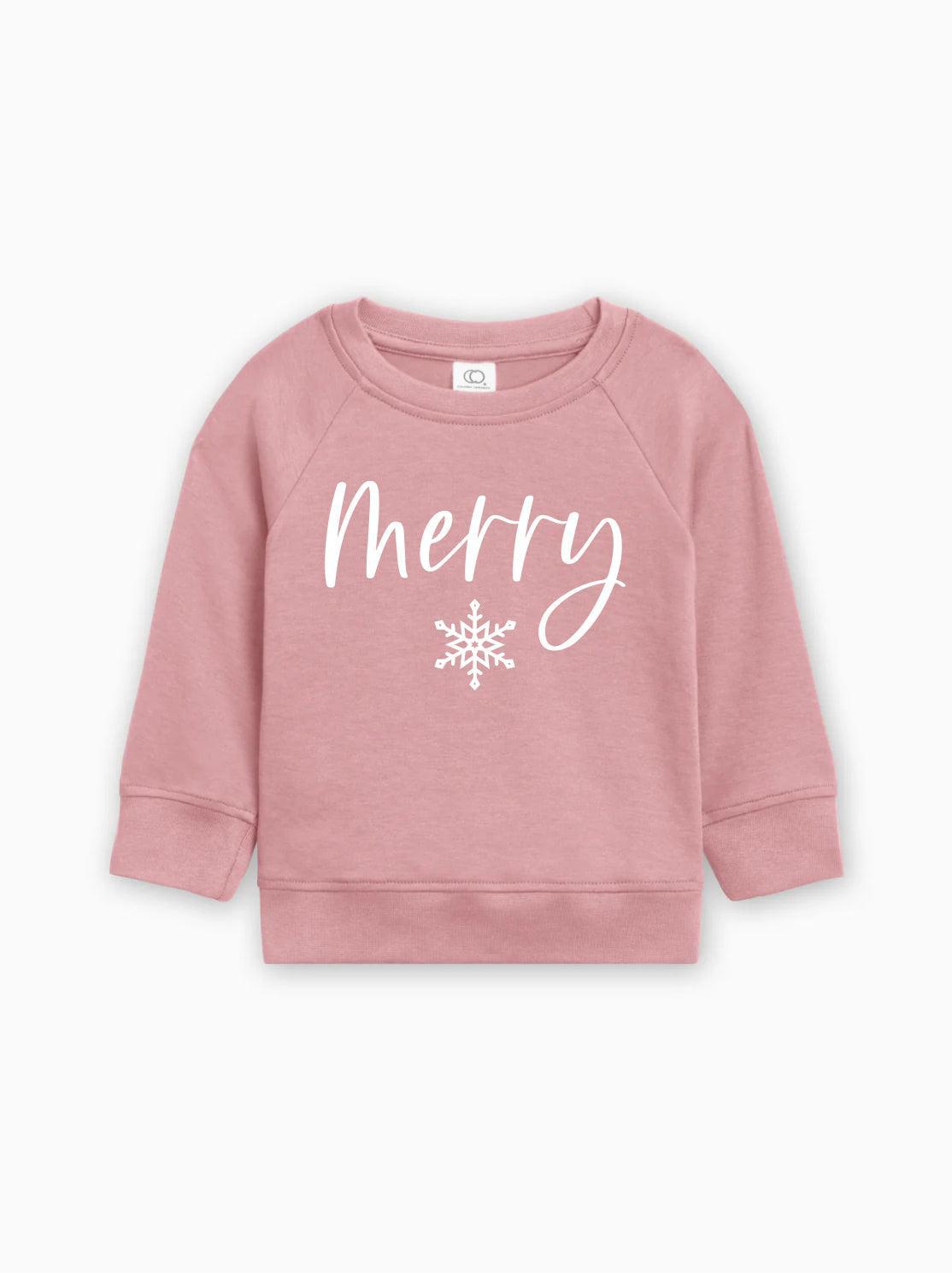 Merry Christmas Snowflake Organic Cotton Baby Toddler Pullover